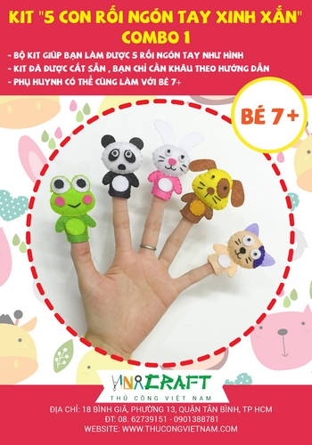 Bộ kit 5 con rối ngón tay xinh xắn combo1